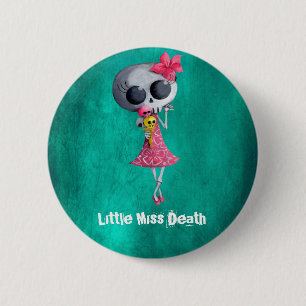 Badge Rond 5 Cm Petite Mlle Death avec la crème glacée de