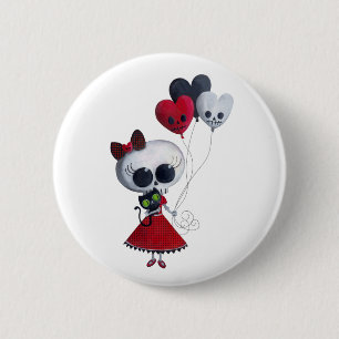 Badge Rond 5 Cm Petite Mlle Death Valentine Girl