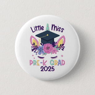 Badge Rond 5 Cm Petite Mlle Pré-k Grad Préscolaire Prek Graduation