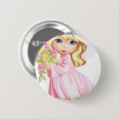 Badge Rond 5 Cm Petite princesse rose (Devant & derrière)