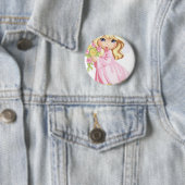 Badge Rond 5 Cm Petite princesse rose (En situation)