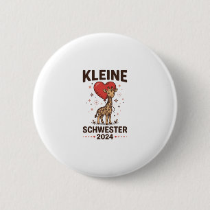 Badge Rond 5 Cm Petite sœur 2024 Conception de sœur girafe mignonn