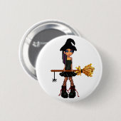 Badge Rond 5 Cm Petite sorcière (Devant & derrière)