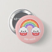 Badge Rond 5 Cm Petits gâteaux mignons d'arc-en-ciel (Devant & derrière)