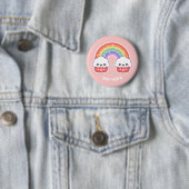 Badge Rond 5 Cm Petits gâteaux mignons d'arc-en-ciel (En situation)