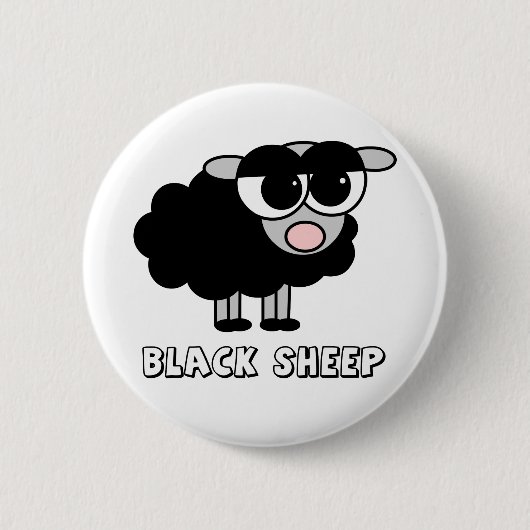 Badge Rond 5 Cm Petits moutons noirs mignons (Devant)