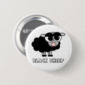Badge Rond 5 Cm Petits moutons noirs mignons (Devant & derrière)