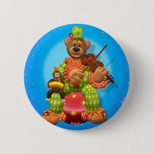 Badge Rond 5 Cm Petits ours clown et M. Zippy (Devant)