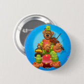 Badge Rond 5 Cm Petits ours clown et M. Zippy (Devant & derrière)