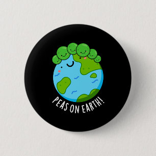 Badge Rond 5 Cm Petits pois sur terre drôle de légume pun de paix
