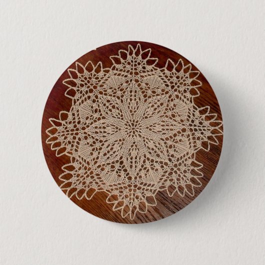 Badge Rond 5 Cm peu de bouton de napperon de fleur (Devant)