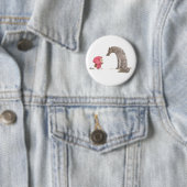 Badge Rond 5 Cm Peu de bouton rouge de capuchon (En situation)