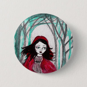 Badge Rond 5 Cm Peu de capuchon rouge