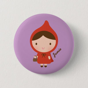 Badge Rond 5 Cm Peu de conte de fées rouge de capuchon pour des