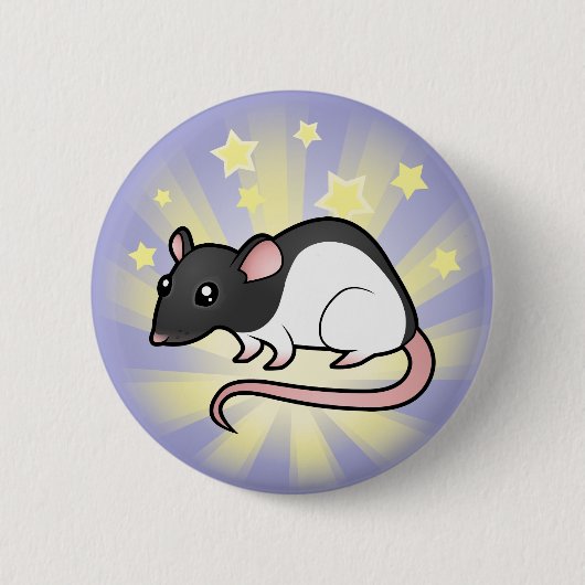 Badge Rond 5 Cm Peu de rat d'étoile (Devant)