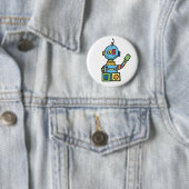 Badge Rond 5 Cm Peu de robot (En situation)