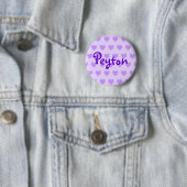Badge Rond 5 Cm Peyton en violet (En situation)