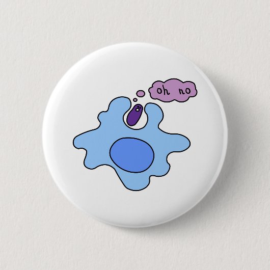 Badge Rond 5 Cm Phagocytose de bactéries (Devant)