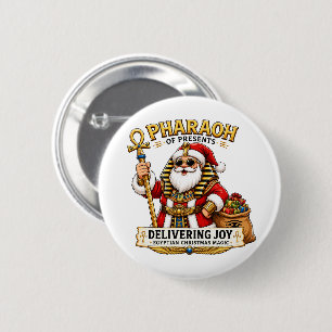 Badge Rond 5 Cm Pharaoh des Cadeaux Père Noël égyptien de Noël
