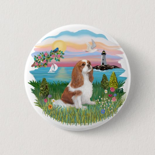 Badge Rond 5 Cm Phare - Cavalier (BL-F) (Devant)