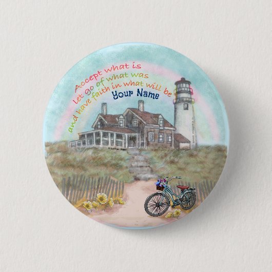 Badge Rond 5 Cm Phare d'acceptation (Devant)