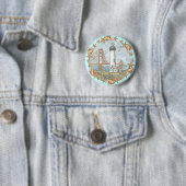 Badge Rond 5 Cm Phare de California Shells (En situation)