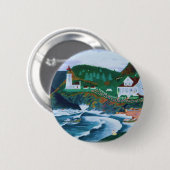 Badge Rond 5 Cm Phare de Heceta (Devant & derrière)