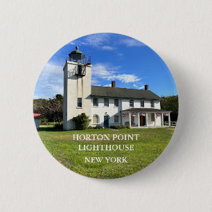 Badge Rond 5 Cm Phare de Horton Point, Bouton de New York