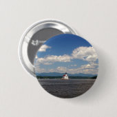 Badge Rond 5 Cm Phare de la rivière Hudson (Devant & derrière)