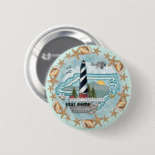 Badge Rond 5 Cm Phare de North Carolina Shells (Devant & derrière)