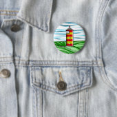 Badge Rond 5 Cm Phare de Pilsum Lighthouse (En situation)