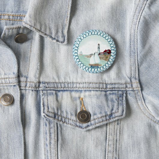 Badge Rond 5 Cm Phare de Rocky (En situation)