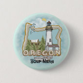 Badge Rond 5 Cm Phare d'Oregon (Devant)
