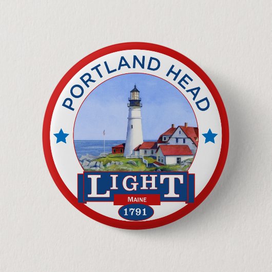 Badge Rond 5 Cm Phare principal de Portland (Devant)