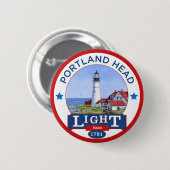 Badge Rond 5 Cm Phare principal de Portland (Devant & derrière)