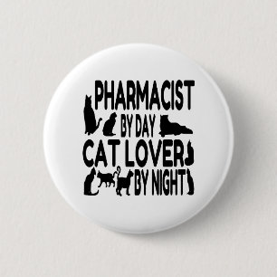 Badge Rond 5 Cm Pharmacien Amoureux des chats