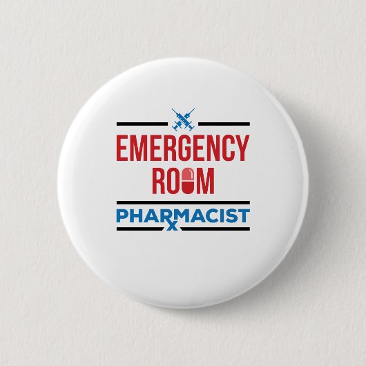 Badge Rond 5 Cm Pharmacien de salle d'urgence (Devant)