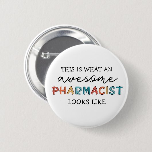 Badge Rond 5 Cm Pharmacien Drôle Drôle Awesome Cadeaux Pharmaciens (Devant & derrière)