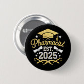 Badge Rond 5 Cm Pharmacien Est 2025 Diplôme en Pharmacie (Devant & derrière)