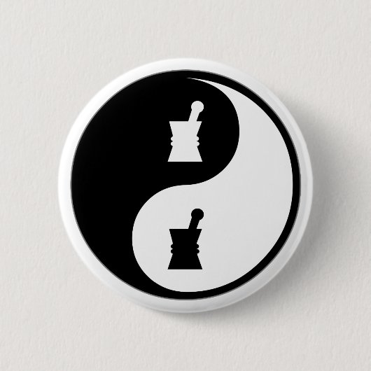 Badge Rond 5 Cm Pharmacologie de Yin Yang (Devant)