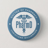 Badge Rond 5 Cm PharmD Docteur en pharmacie Pharmacy Graduation Ph (Devant)