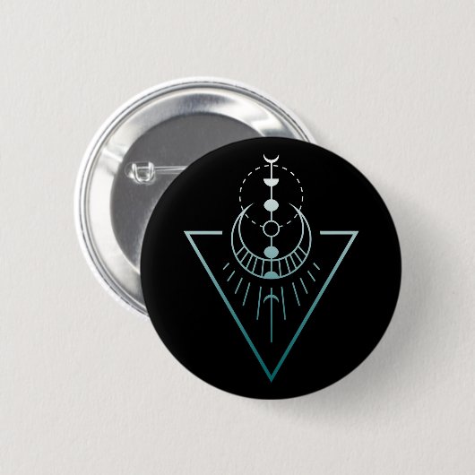 Badge Rond 5 Cm phases de la lune géo (Devant & derrière)