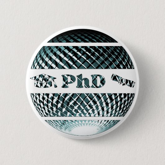 Badge Rond 5 Cm PhD diplôme platine bleu (Devant)
