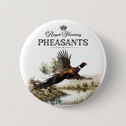 Badge Rond 5 Cm Phéasants, Chasse royale (Devant)