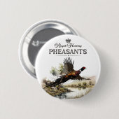 Badge Rond 5 Cm Phéasants, Chasse royale (Devant & derrière)
