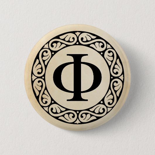 Badge Rond 5 Cm Phi de lettre d'alphabet grec (Devant)