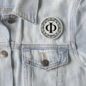 Badge Rond 5 Cm Phi de lettre d'alphabet grec (En situation)