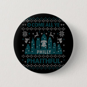 Badge Rond 5 Cm Philadelphie Noël laid Oh venez tous les Philly