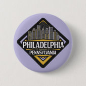 Badge Rond 5 Cm Philadelphie Pennsylvanie (Devant)