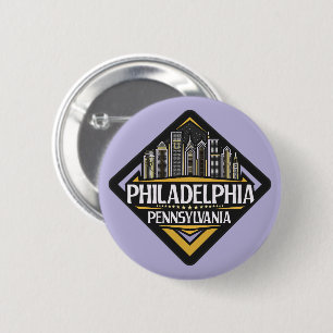 Badge Rond 5 Cm Philadelphie Pennsylvanie